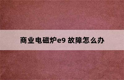 商业电磁炉e9 故障怎么办